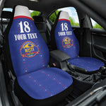 Custom Afro-Haitians Football Pride Car Seat Cover Les Grenadiers Veve Vodou Blue Version - African Pride