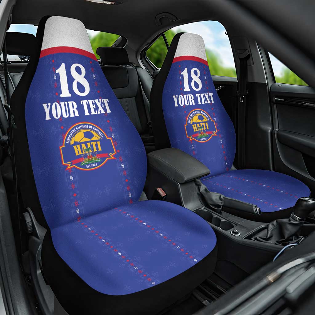 Custom Afro-Haitians Football Pride Car Seat Cover Les Grenadiers Veve Vodou Blue Version - African Pride