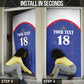 Custom Afro-Haitians Football Pride Door Cover Les Grenadiers Veve Vodou Blue Version