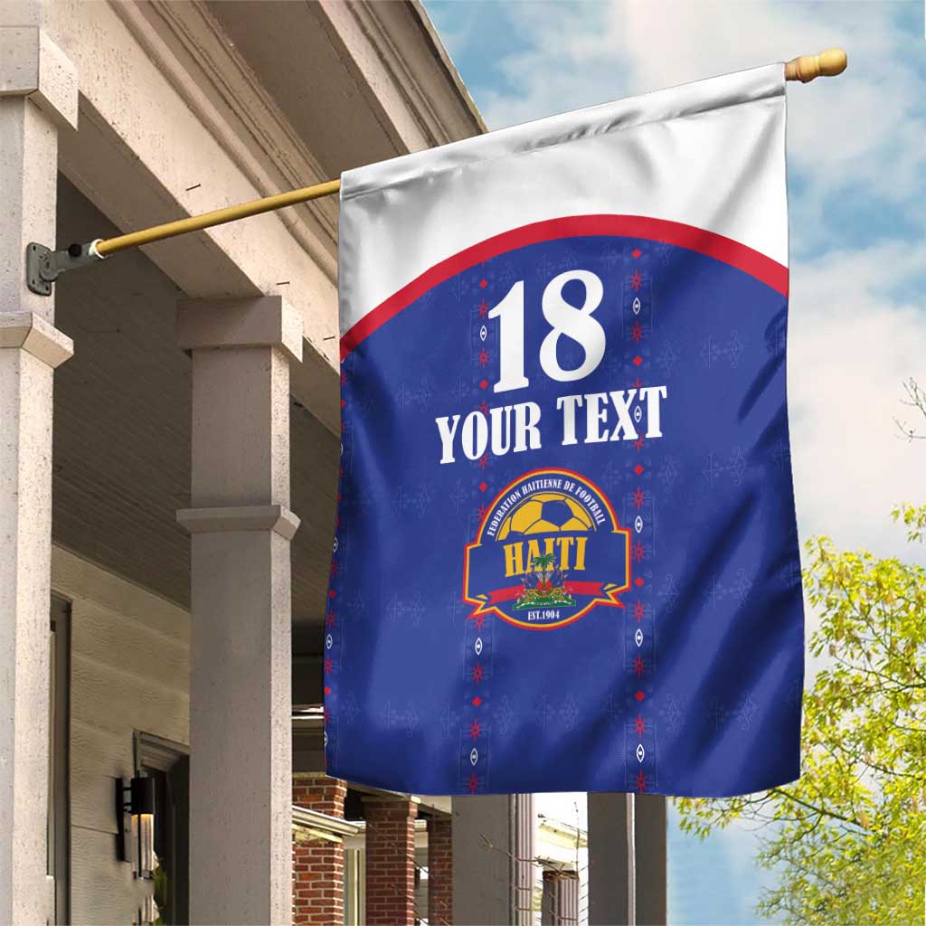 Custom Afro-Haitians Football Pride Garden Flag Les Grenadiers Veve Vodou Blue Version - African Pride