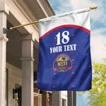 Custom Afro-Haitians Football Pride Garden Flag Les Grenadiers Veve Vodou Blue Version - African Pride