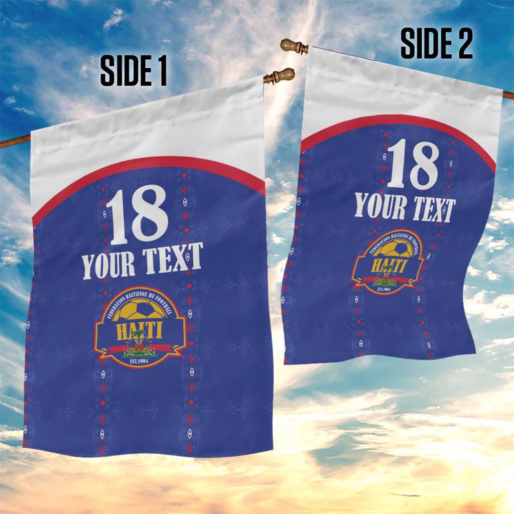 Custom Afro-Haitians Football Pride Garden Flag Les Grenadiers Veve Vodou Blue Version - African Pride