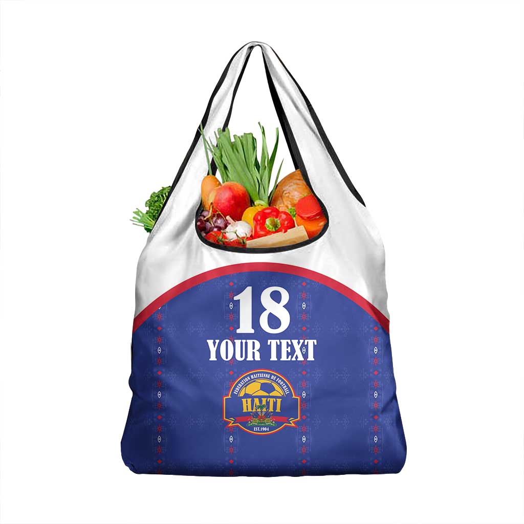 Custom Afro-Haitians Football Pride Grocery Bag Les Grenadiers Veve Vodou Blue Version - African Pride