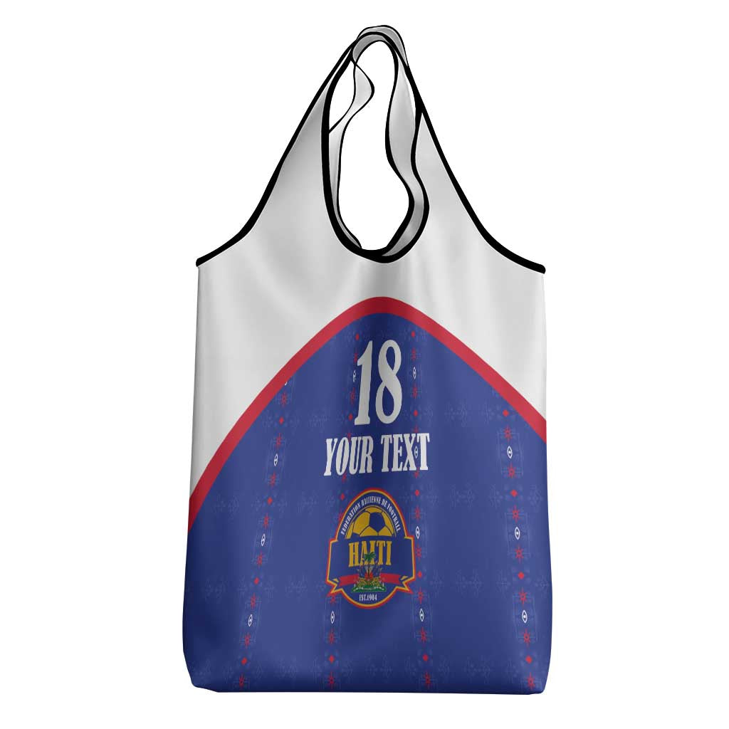 Custom Afro-Haitians Football Pride Grocery Bag Les Grenadiers Veve Vodou Blue Version - African Pride