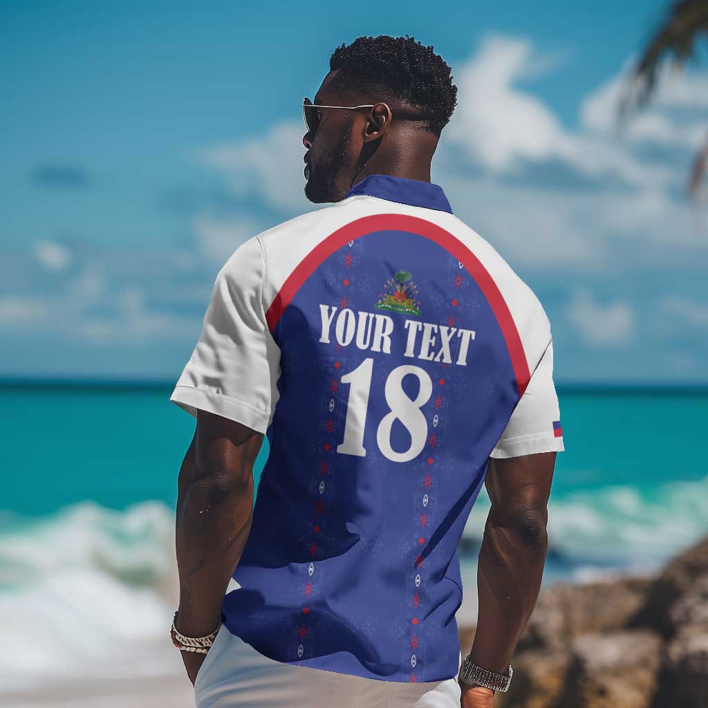 Custom Afro-Haitians Football Pride Hawaiian Shirt Les Grenadiers Veve Vodou Blue Version - African Pride