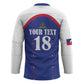 Custom Afro-Haitians Football Pride Hockey Jersey Les Grenadiers Veve Vodou Blue Version