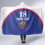 Custom Afro-Haitians Football Pride Hooded Blanket Les Grenadiers Veve Vodou Blue Version - African Pride