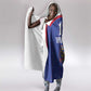Custom Afro-Haitians Football Pride Hooded Blanket Les Grenadiers Veve Vodou Blue Version - African Pride