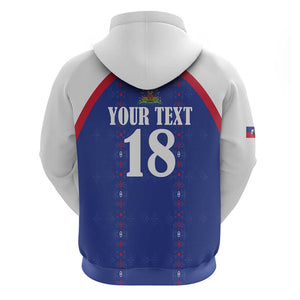 Custom Afro-Haitians Football Pride Hoodie Les Grenadiers Veve Vodou Blue Version - African Pride