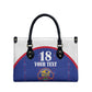 Custom Afro-Haitians Football Pride Leather Bag Les Grenadiers Veve Vodou Blue Version