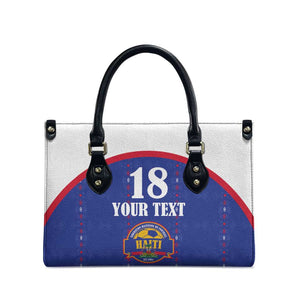 Custom Afro-Haitians Football Pride Leather Bag Les Grenadiers Veve Vodou Blue Version