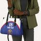 Custom Afro-Haitians Football Pride Leather Bag Les Grenadiers Veve Vodou Blue Version