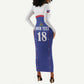 Custom Afro-Haitians Football Pride Long Sleeve Bodycon Dress Les Grenadiers Veve Vodou Blue Version - African Pride
