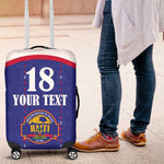 Custom Afro-Haitians Football Pride Luggage Cover Les Grenadiers Veve Vodou Blue Version - African Pride