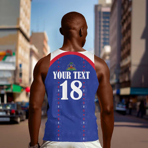 Custom Afro-Haitians Football Pride Men Tank Top Les Grenadiers Veve Vodou Blue Version - African Pride
