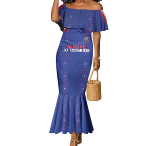 Custom Afro-Haitians Football Pride Mermaid Dress Les Grenadiers Veve Vodou Blue Version - African Pride