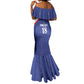 Custom Afro-Haitians Football Pride Mermaid Dress Les Grenadiers Veve Vodou Blue Version - African Pride