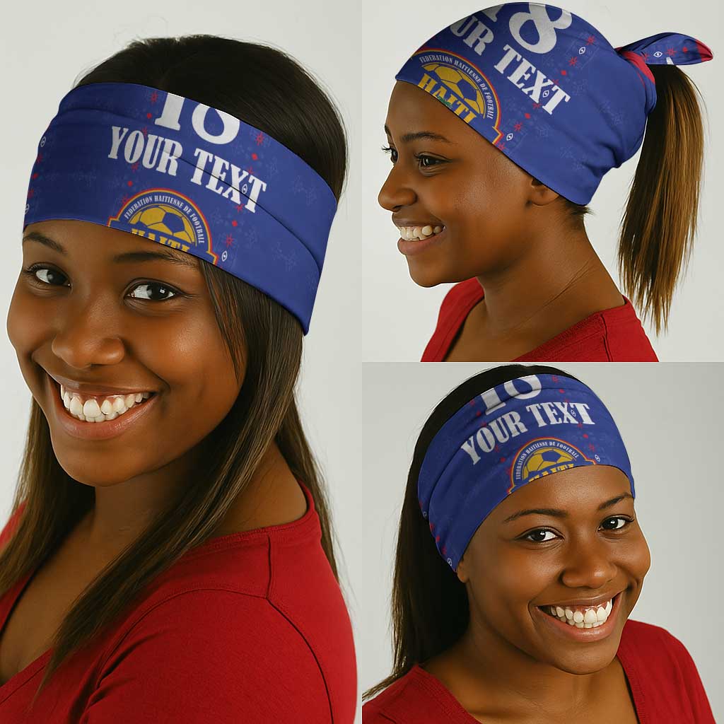 Custom Afro-Haitians Football Pride Neck Gaiter Les Grenadiers Veve Vodou Blue Version - African Pride
