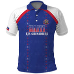 Custom Afro-Haitians Football Pride Polo Shirt Les Grenadiers Veve Vodou Blue Version - African Pride