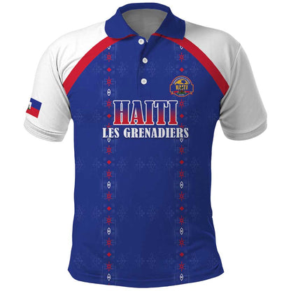 Custom Afro-Haitians Football Pride Polo Shirt Les Grenadiers Veve Vodou Blue Version LT18