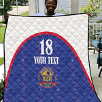 Custom Afro-Haitians Football Pride Quilt Les Grenadiers Veve Vodou Blue Version - African Pride