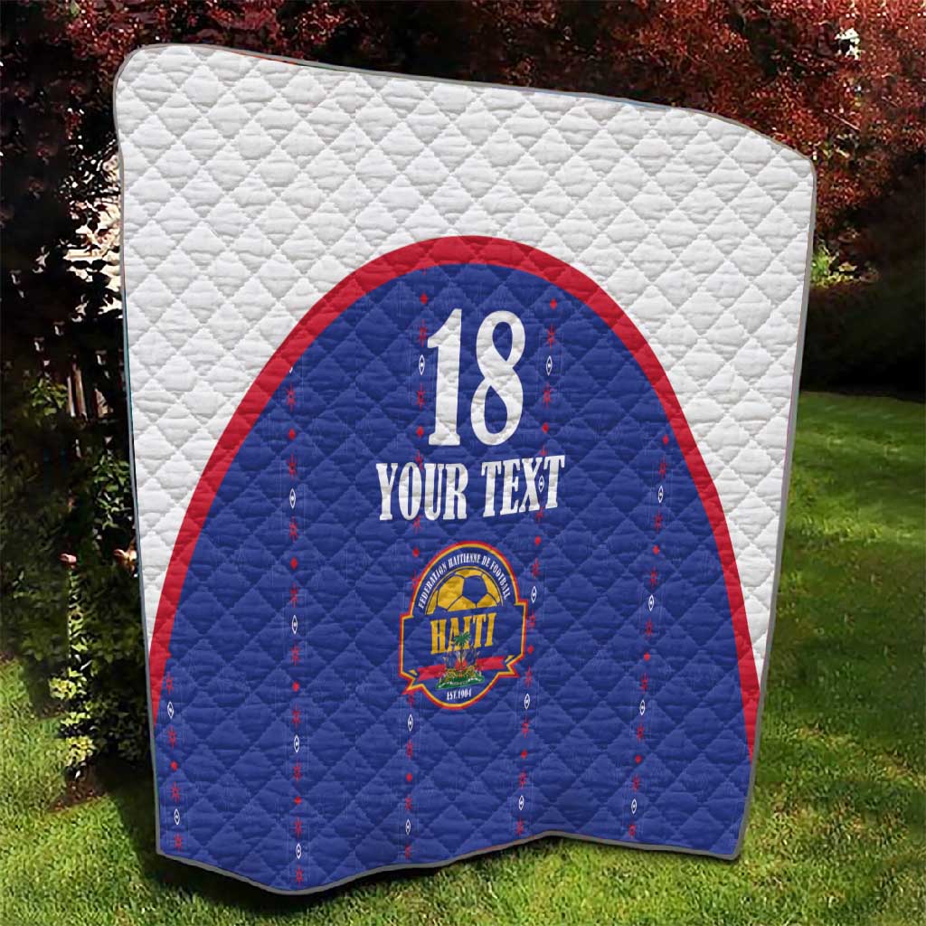 Custom Afro-Haitians Football Pride Quilt Les Grenadiers Veve Vodou Blue Version - African Pride