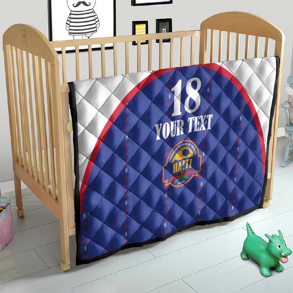 Custom Afro-Haitians Football Pride Quilt Les Grenadiers Veve Vodou Blue Version - African Pride