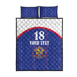 Custom Afro-Haitians Football Pride Quilt Bed Set Les Grenadiers Veve Vodou Blue Version - African Pride