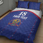Custom Afro-Haitians Football Pride Quilt Bed Set Les Grenadiers Veve Vodou Blue Version - African Pride