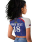 Custom Afro-Haitians Football Pride Raglan Cropped T shirt Les Grenadiers Veve Vodou Blue Version - African Pride