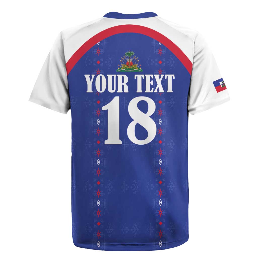 Custom Afro-Haitians Football Pride Rugby Jersey Les Grenadiers Veve Vodou Blue Version - African Pride