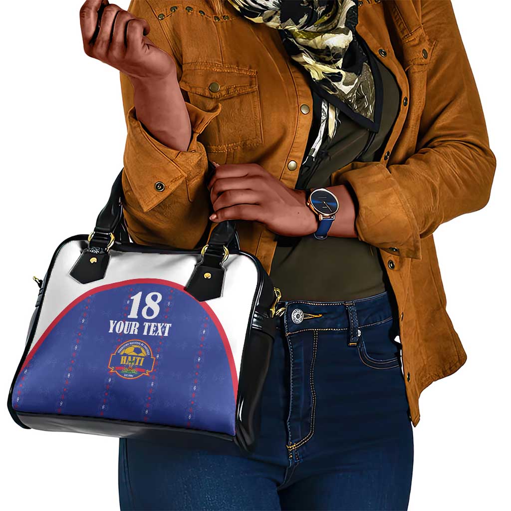 Custom Afro-Haitians Football Pride Shoulder Handbag Les Grenadiers Veve Vodou Blue Version - African Pride