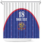 Custom Afro-Haitians Football Pride Shower Curtain Les Grenadiers Veve Vodou Blue Version - African Pride
