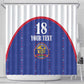 Custom Afro-Haitians Football Pride Shower Curtain Les Grenadiers Veve Vodou Blue Version - African Pride