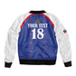 Custom Afro-Haitians Football Pride Sleeve Zip Bomber Jacket Les Grenadiers Veve Vodou Blue Version - African Pride