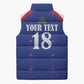 Custom Afro-Haitians Football Pride Sleeveless Puffer Jacket Les Grenadiers Veve Vodou Blue Version