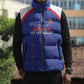 Custom Afro-Haitians Football Pride Sleeveless Puffer Jacket Les Grenadiers Veve Vodou Blue Version