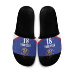 Custom Afro-Haitians Football Pride Slide Sandals Les Grenadiers Veve Vodou Blue Version