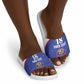 Custom Afro-Haitians Football Pride Slide Sandals Les Grenadiers Veve Vodou Blue Version
