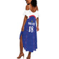 Custom Afro-Haitians Football Pride Summer Maxi Dress Les Grenadiers Veve Vodou Blue Version - African Pride