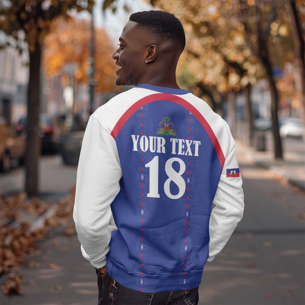 Custom Afro-Haitians Football Pride Sweatshirt Les Grenadiers Veve Vodou Blue Version - African Pride
