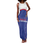 Custom Afro-Haitians Football Pride Tank Maxi Dress Les Grenadiers Veve Vodou Blue Version - African Pride