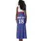 Custom Afro-Haitians Football Pride Tank Maxi Dress Les Grenadiers Veve Vodou Blue Version - African Pride