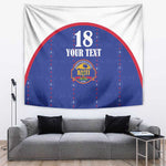 Custom Afro-Haitians Football Pride Tapestry Les Grenadiers Veve Vodou Blue Version - African Pride