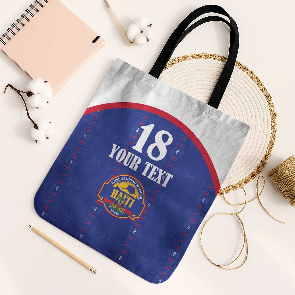 Custom Afro-Haitians Football Pride Tote Bag Les Grenadiers Veve Vodou Blue Version