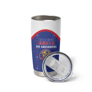 Custom Afro-Haitians Football Pride Tumbler Cup Les Grenadiers Veve Vodou Blue Version - African Pride