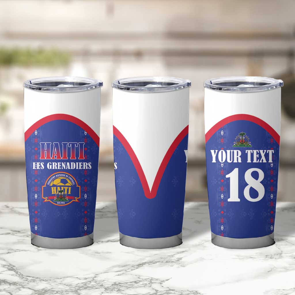 Custom Afro-Haitians Football Pride Tumbler Cup Les Grenadiers Veve Vodou Blue Version - African Pride