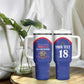 Custom Afro-Haitians Football Pride Tumbler With Handle Les Grenadiers Veve Vodou Blue Version - African Pride