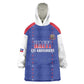 Custom Afro-Haitians Football Pride Wearable Blanket Hoodie Les Grenadiers Veve Vodou Blue Version - African Pride