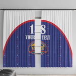 Custom Afro-Haitians Football Pride Window Curtain Les Grenadiers Veve Vodou Blue Version - African Pride